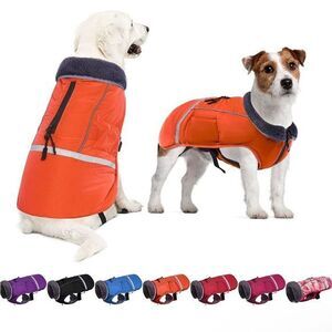 Dog Winter Coat Waterproof Windproof Dog Snowsuit Warm Dog Coat with Neck Zipper